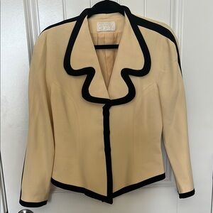 Vintage Cache piped fitted Blazer Evening Lady Jacket